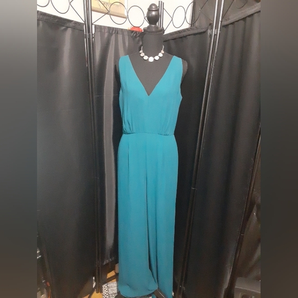 BcbgMaxAziria Camellia Women's Teal Green Sleeveless Jumpsuit Size Small - Picture 1 of 11